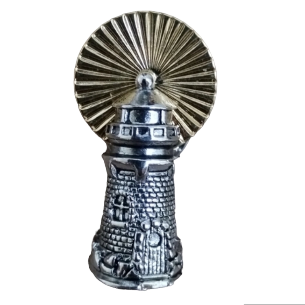 Vintage Avon Lighthouse Pin Brooch Two Tone Silver Gold Nautical Lapel Tie Tack